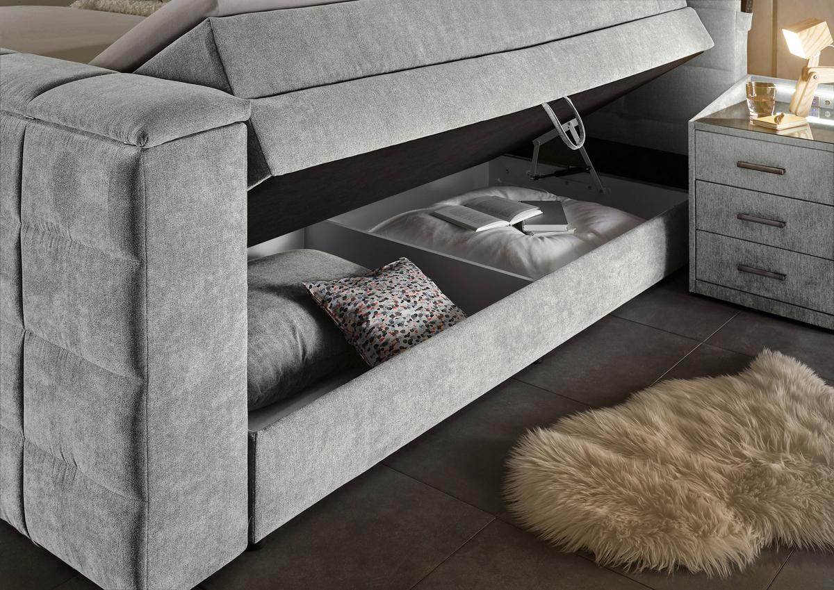 Boxspringbett Mit Bettkasten 180x200 Denver - Schlammfarben, KONVENTIONELL, Textil (180/200cm) - Carryhome