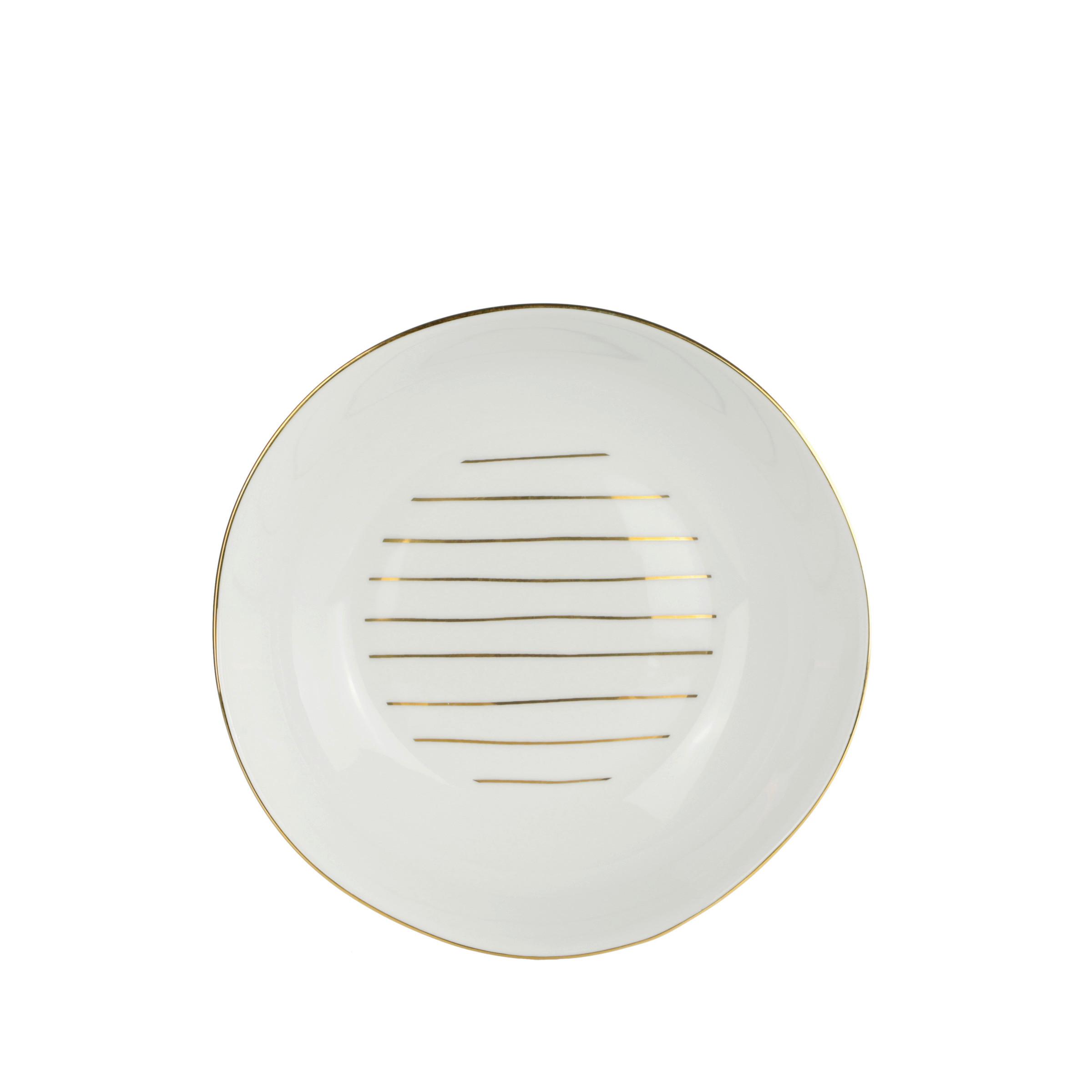 Hluboký Talíř Onix - bílá/barvy zlata, Moderní, keramika (20,5cm) - Premium Living
