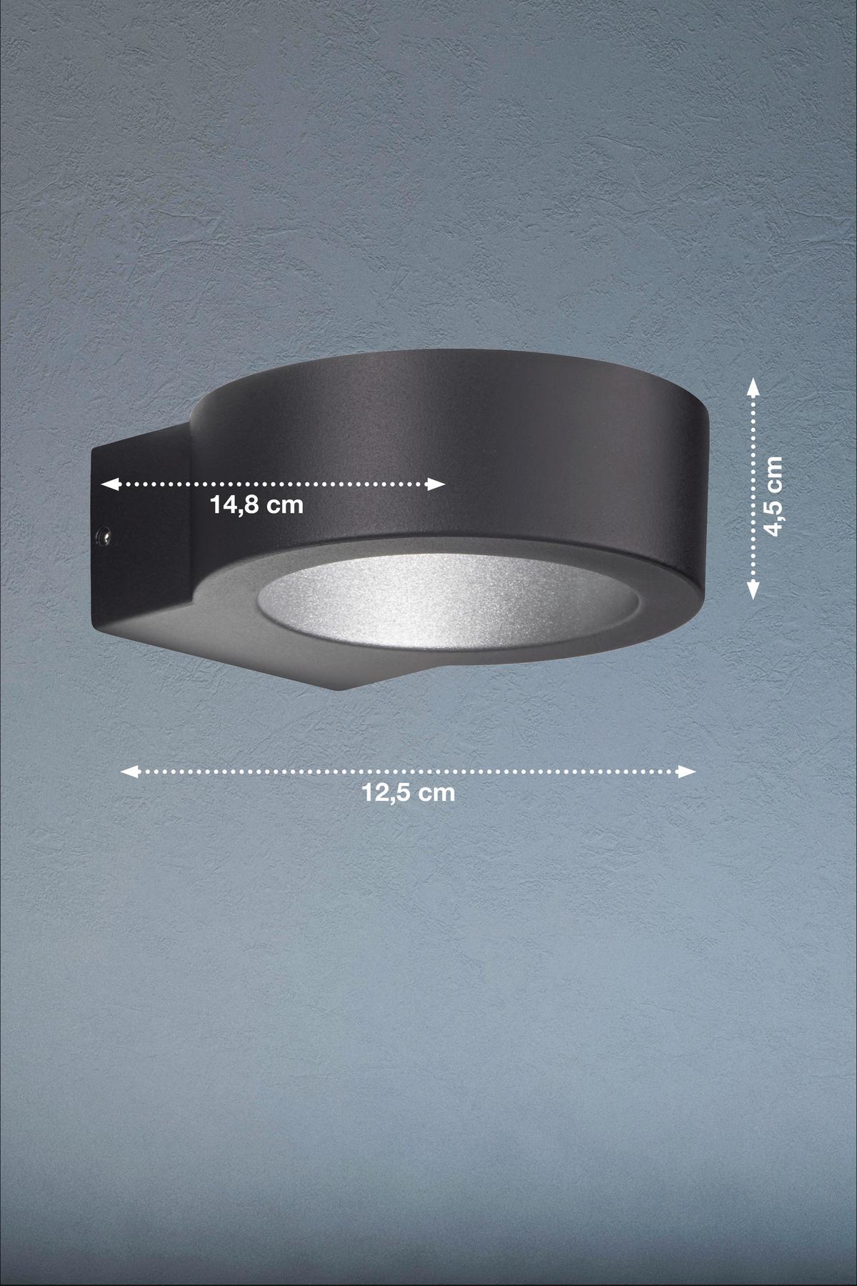 Außenwandleuchte 30382 Torres - Schwarz, Design, Glas/Metall (12.50/4.50cm) - Fischer & Honsel