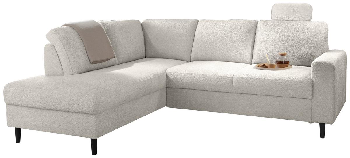 Eckschlafsofa Passione, Weiß S: 200x242 Cm - Schwarz/Weiß, MODERN, Textil (200/242cm) - Livetastic