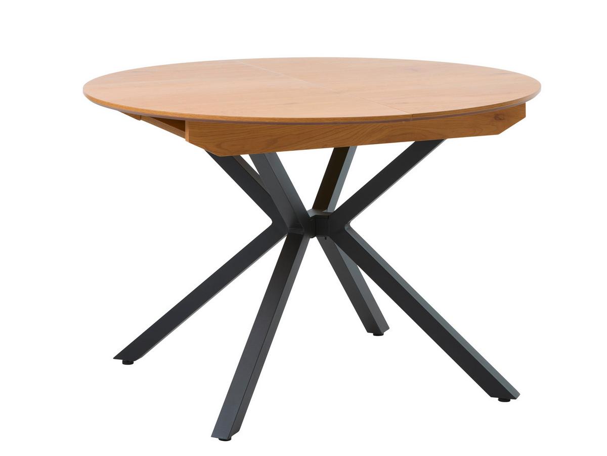 Esstisch Cesura Eichefarben, L: 120 Cm - Eichefarben/Schwarz, MODERN, Holzwerkstoff/Metall (120/120/75cm) - Livetastic