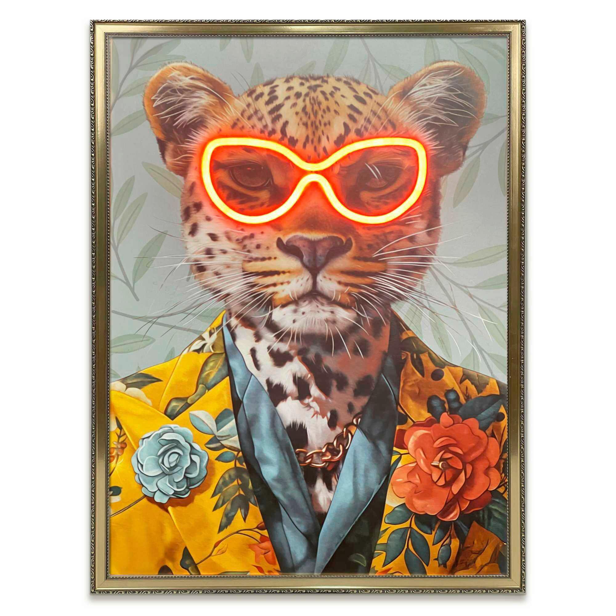 Bild Neon Panther - Schwarz/Orange, Basics, Holzwerkstoff/Kunststoff (50/70/3,5cm)