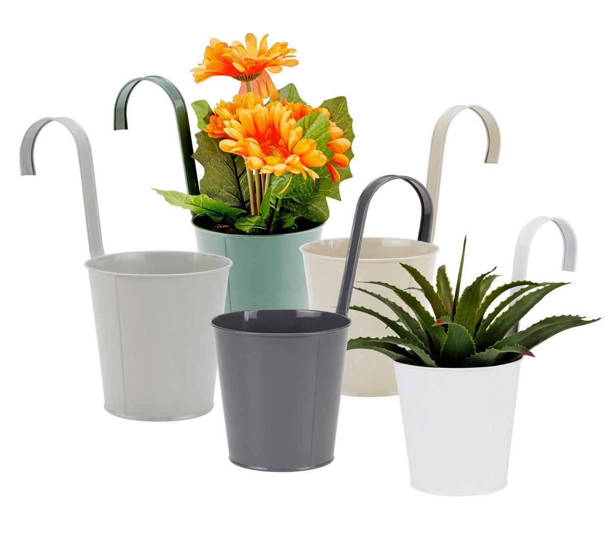 Kaspó Caro - világosszürke/bézs, Basics, fém (13,5/26,5cm) - Ondega