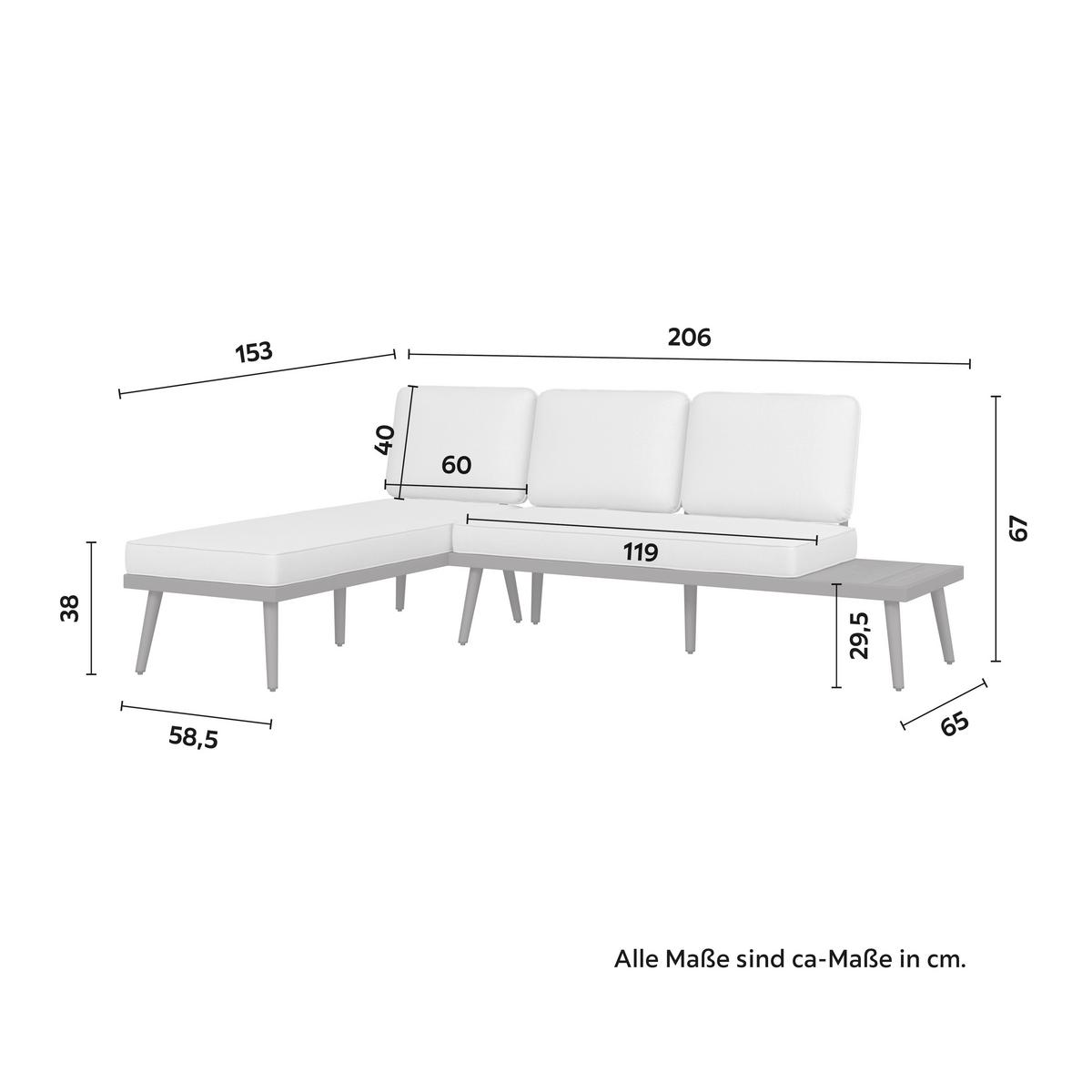 TERASOVÁ SEDACIA SÚPRAVA SALLIE - sivá/prírodná farba, Modern, kov/drevo - Bessagi Garden