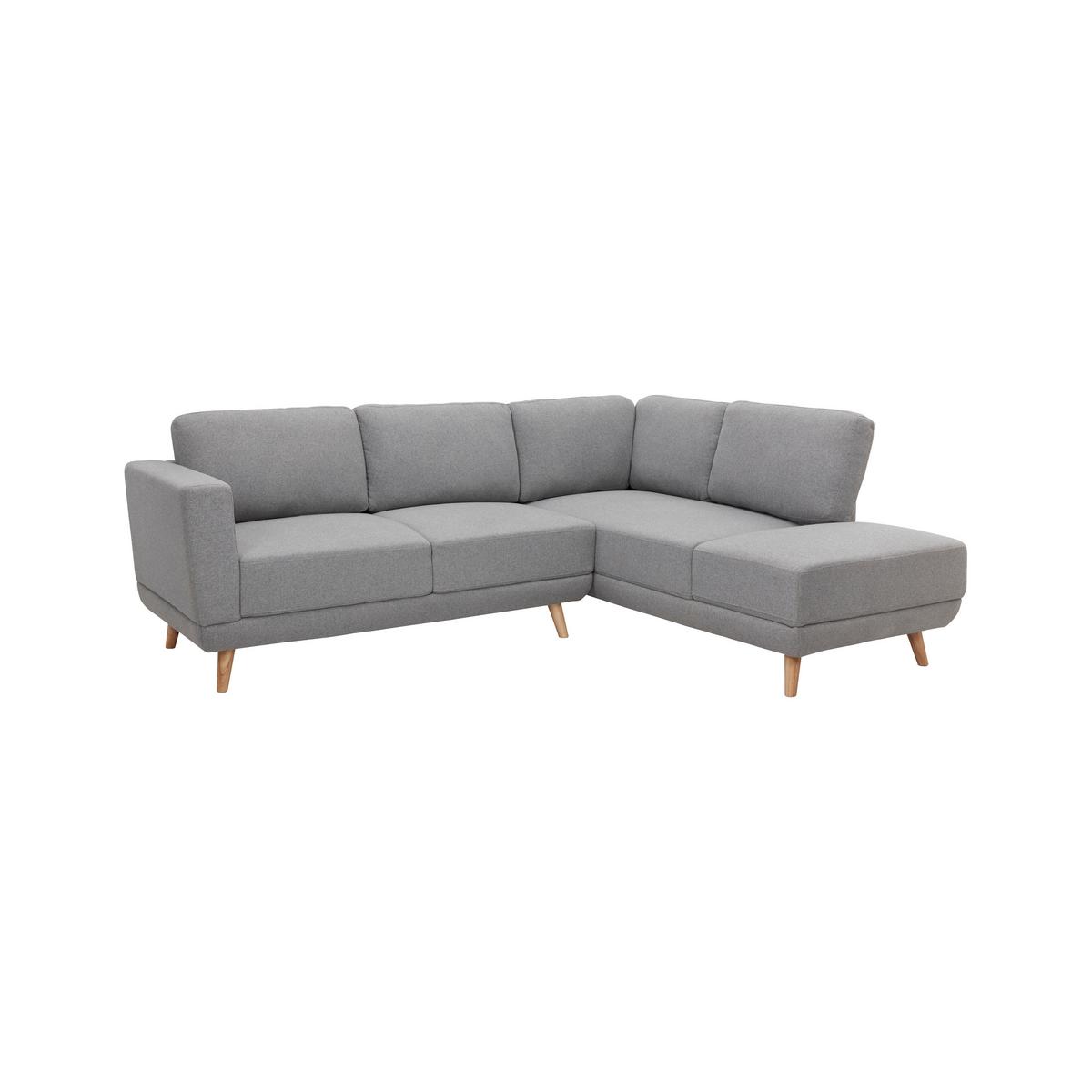 Sedací souprava KYLE šířka 242cm/162cm - šedá/přírodní barvy, Moderní, dřevo/textil (242/88/189cm) - Bessagi Home