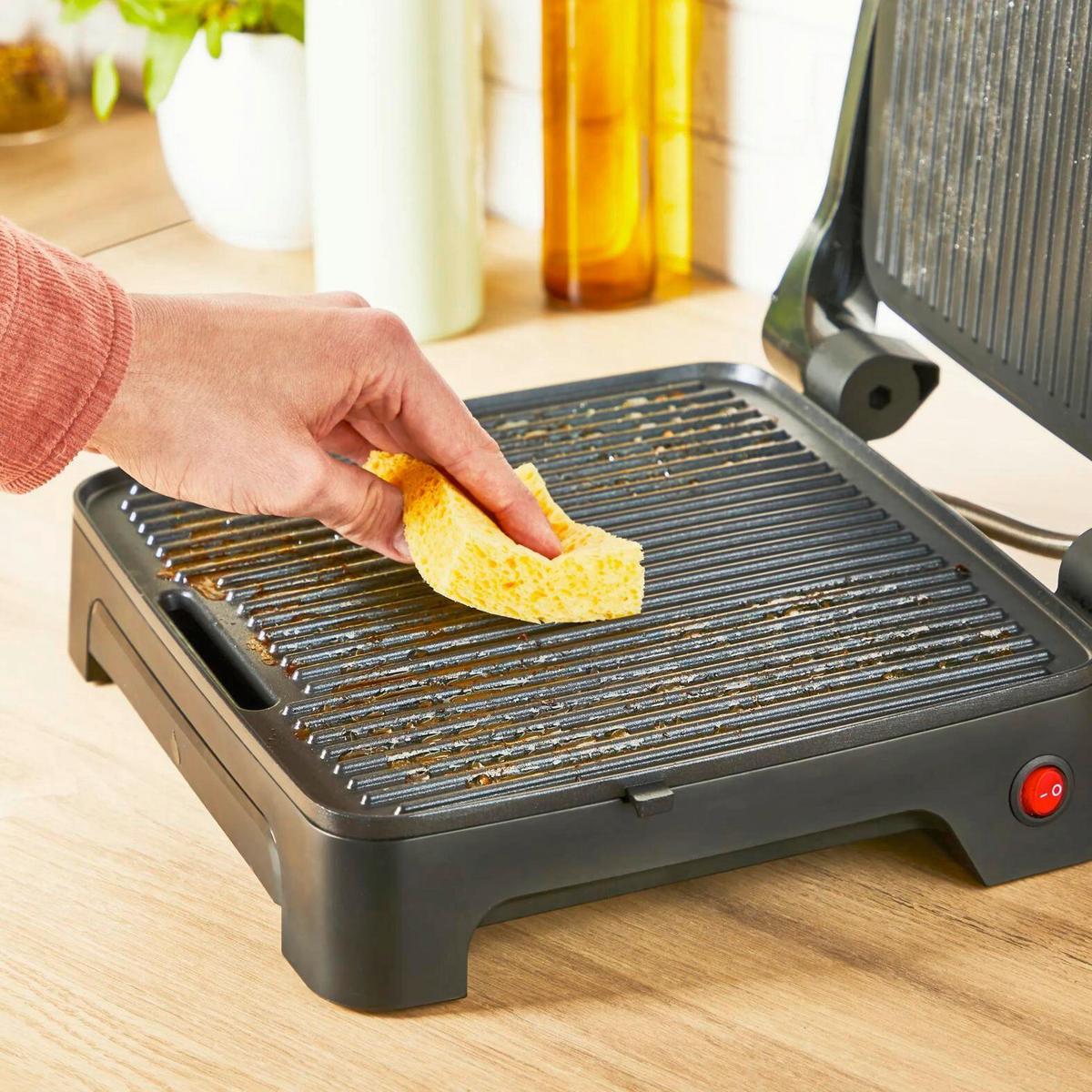 ELEKTROGRILL 2000W, Antihaftbeschichtung - Schwarzchrom, Basics, Metall (33,7/36,6/13,2cm) - Tefal