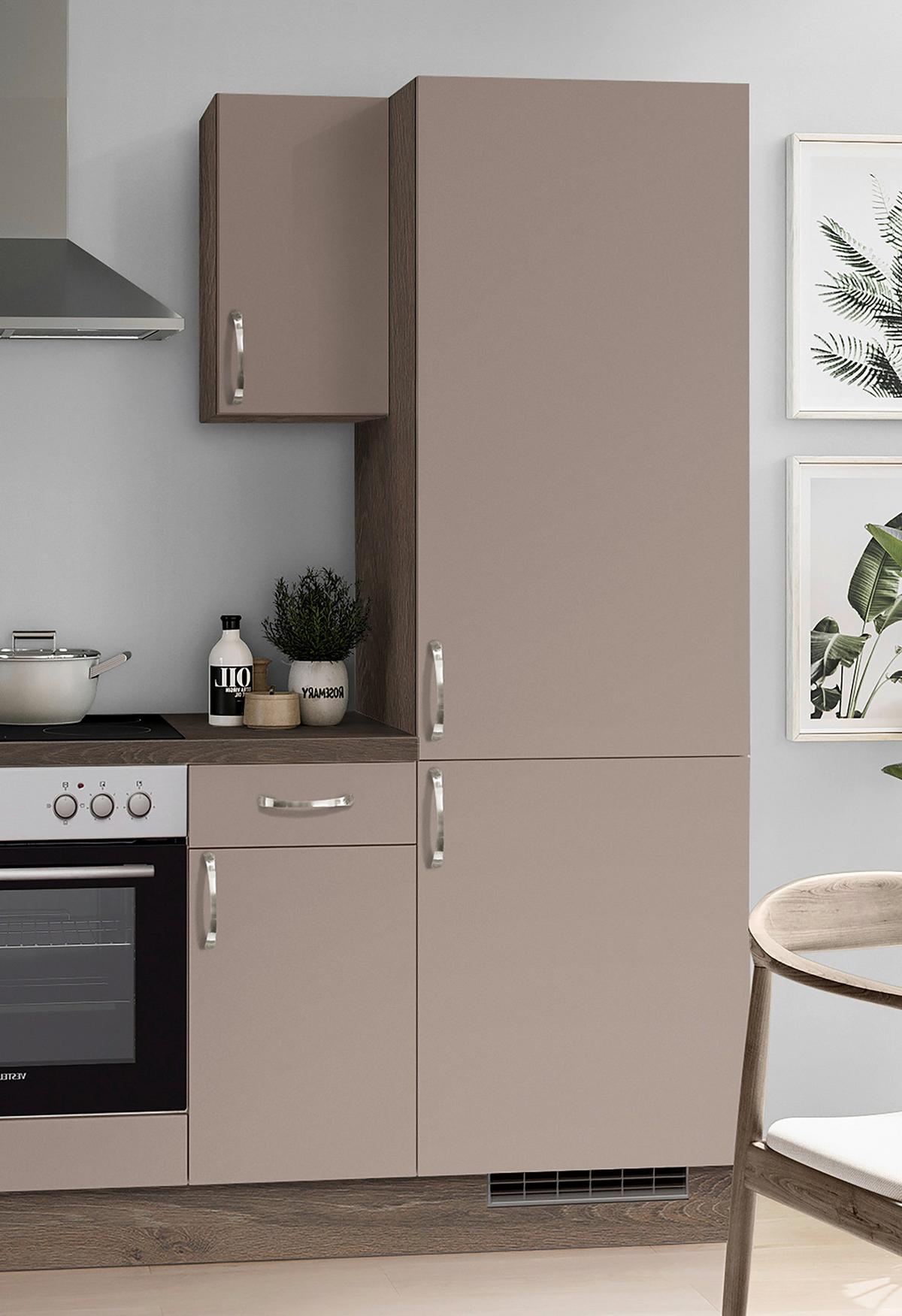 Küchenblock Ip 3150 - Eiche dunkel/Cappuccino, Basics, Holzwerkstoff (270cm) - Impuls