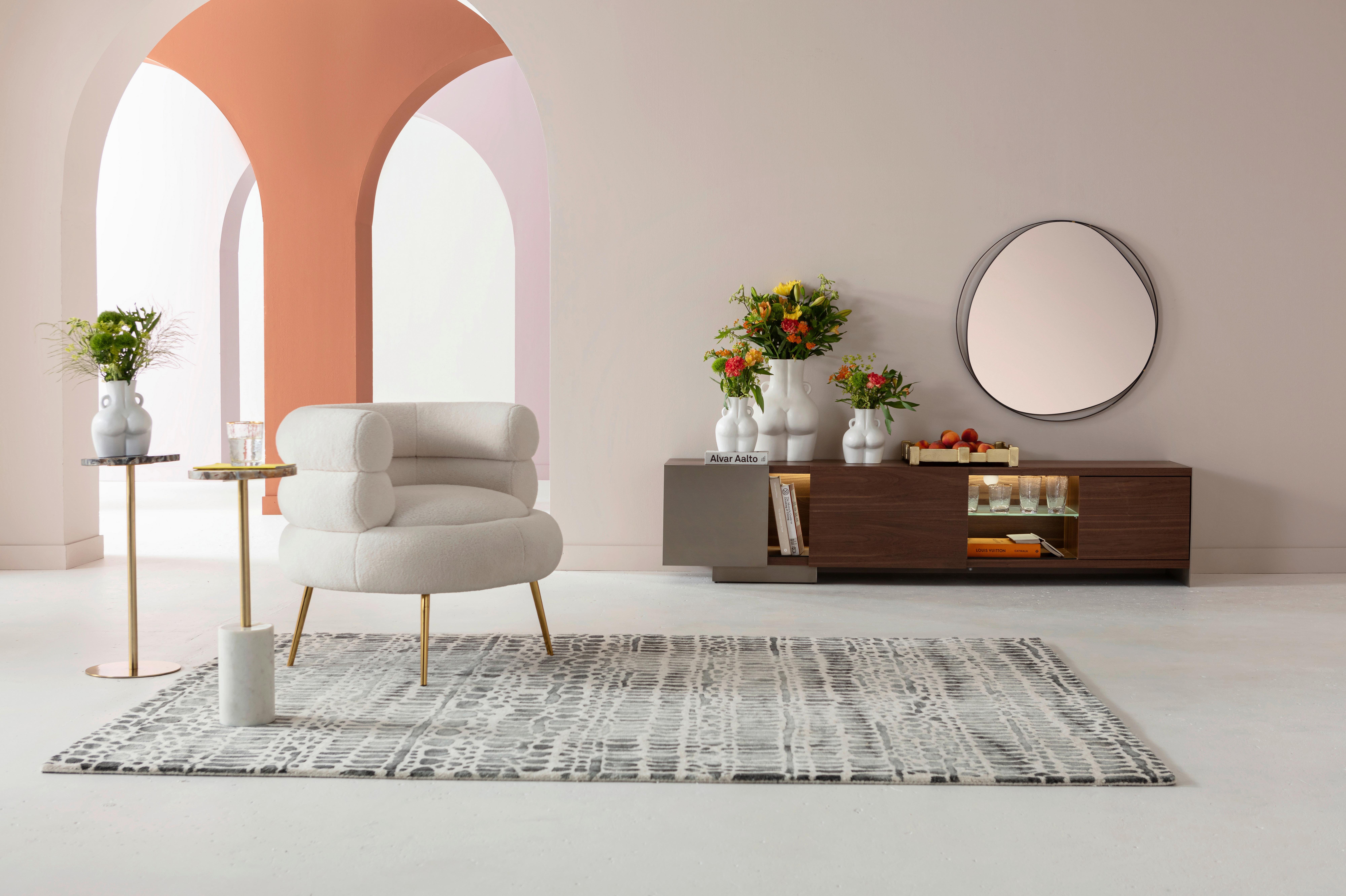 Cocktailsessel Livelli Creme B: 74 Cm - Goldfarben/Creme, Textil (74/77/73cm) - Kare-Design