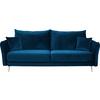 2-sitzer-sofa Mit Schlaffunktion Empoli B: 235cm - Blau/Goldfarben, Design, Textil (235/96/104cm) - MID.YOU
