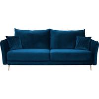 2-sitzer-sofa Mit Schlaffunktion Empoli B: 235cm - Blau/Goldfarben, Design, Textil (235/96/104cm) - MID.YOU