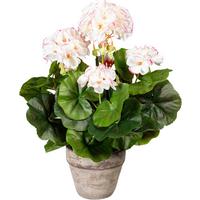 Kunstpflanze Blühpflanzen Grau/Grün/Rosa/Weiß, 34 cm - Rosa/Weiß, Design, Keramik/Kunststoff (34cm) - P & B