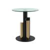 Beistelltisch mit Glasplatte Rund Ontario, Klar/Gold - Goldfarben, MODERN, Glas/Metall (46/46/52cm) - Kayoom