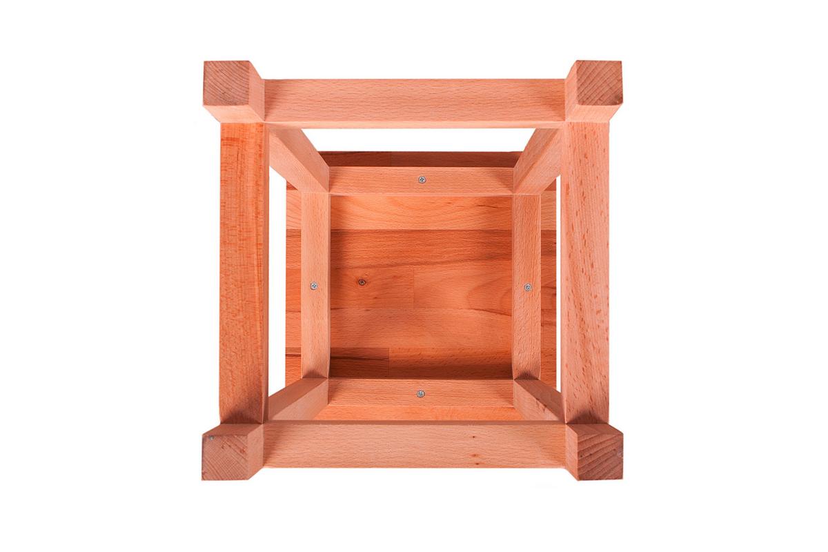 Gartenhocker Marco Echtholz Kernbuche Wetterfest - Kernbuche, Basics, Holz (30/60/30cm) - Gardenson