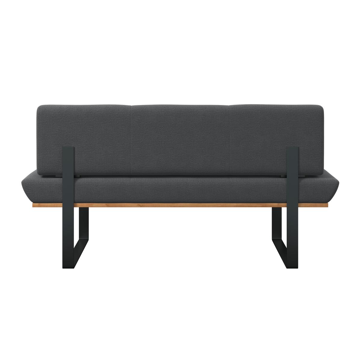 Sitzbank Tristan Webstoff schwarz, B: 170cm - Schwarz, MODERN, Holz/Textil (170/48/90cm) - James Wood