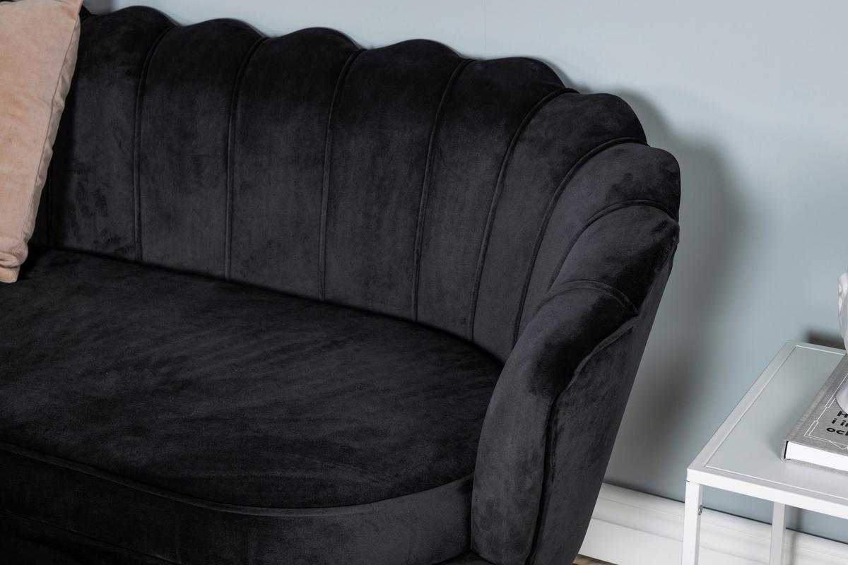 2-sitzer-sofa Calais - Schwarz, Design, Textil/Metall (180/78.5/78cm) - Livetastic