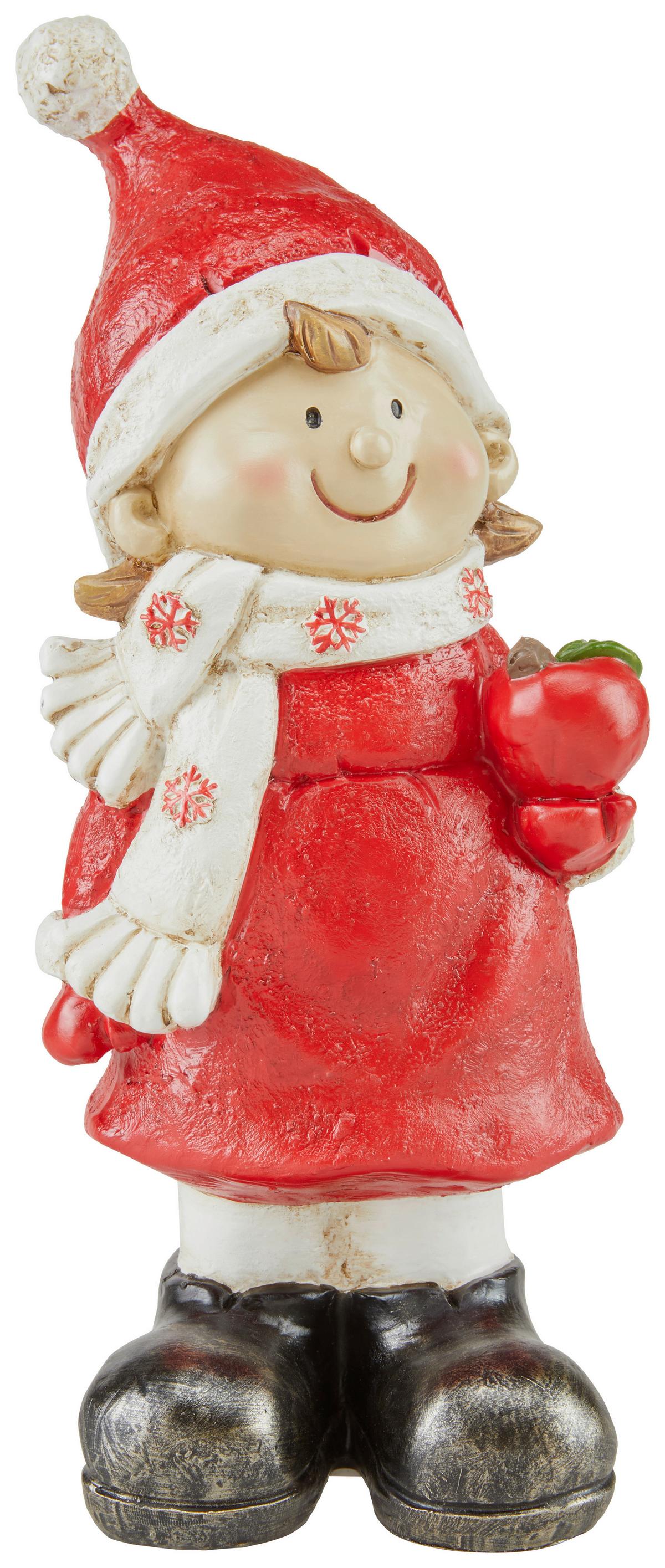 Dekofigur Kind Anika - Rot/Schwarz, KONVENTIONELL, Kunststoff (11/9,5/26,5cm) - Luca Bessoni