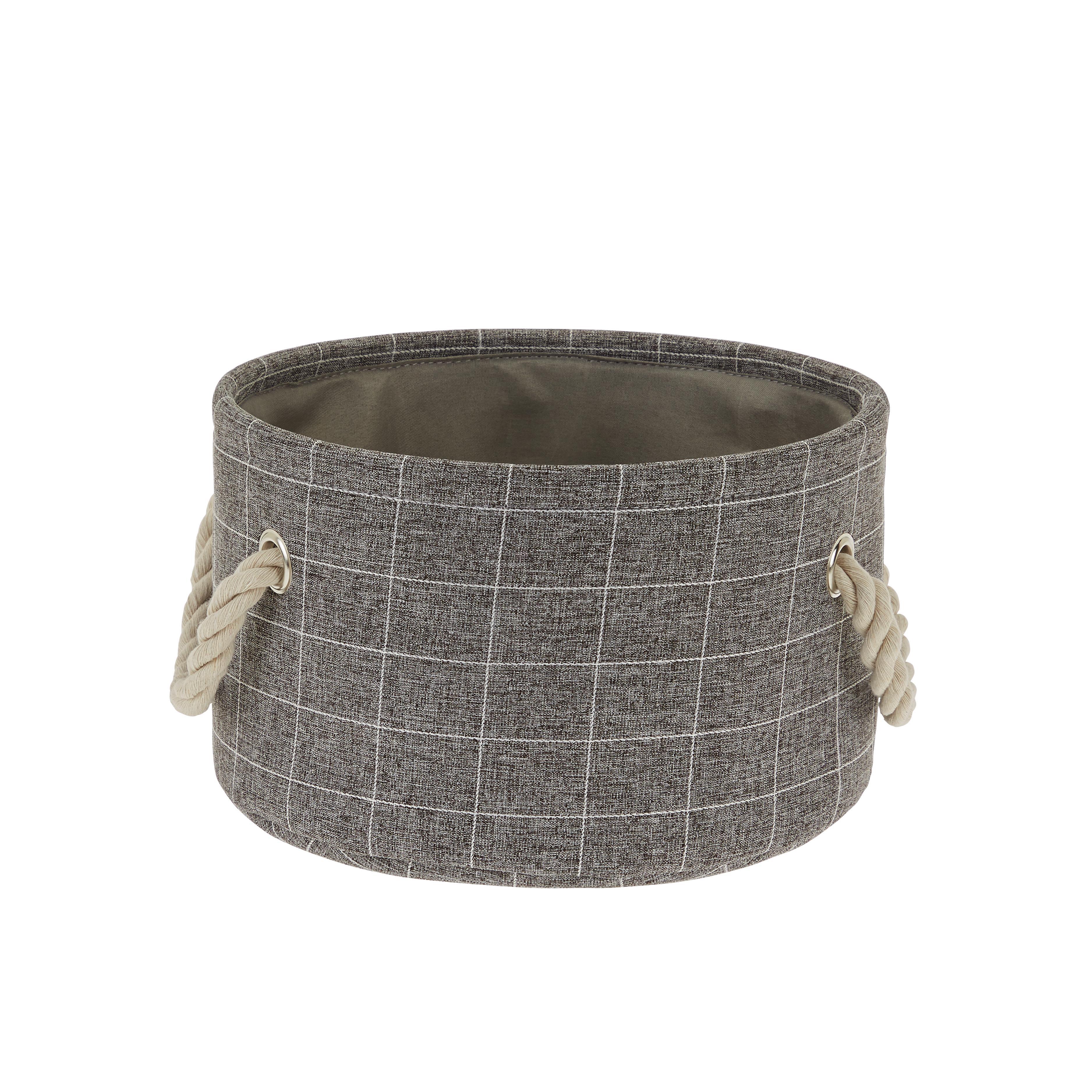 Tárolókosár Albano - S - Szürke/Fehér, modern, Textil (24/15cm) - Luca Bessoni