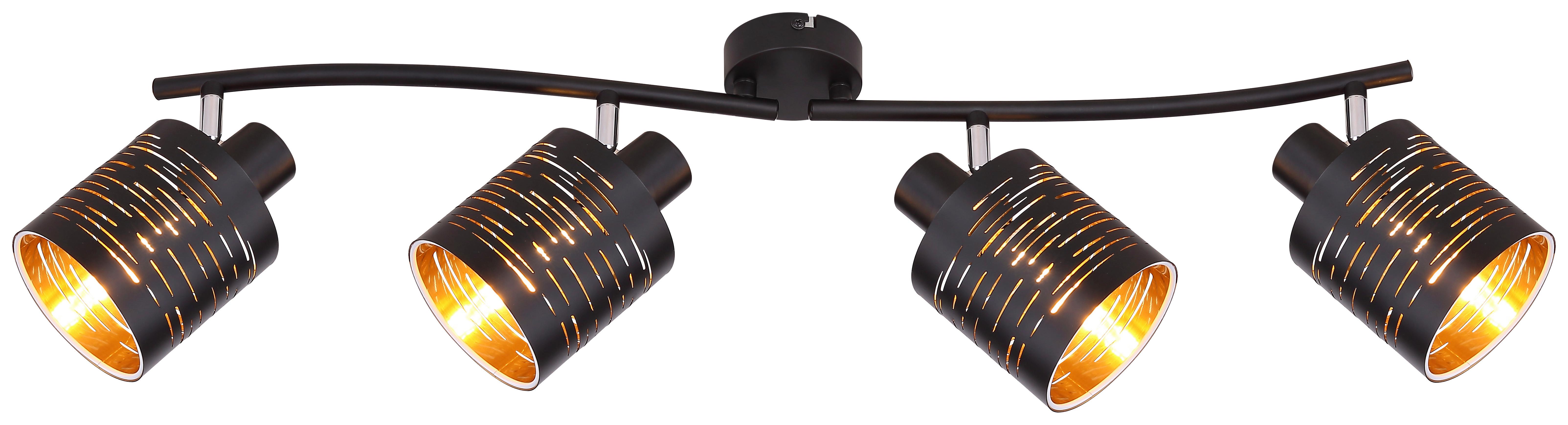 Strahler Tunno 4-flammig Verstellbar L: 72 Cm - Goldfarben/Schwarz, Design, Kunststoff/Metall (72/10/16cm) - Globo
