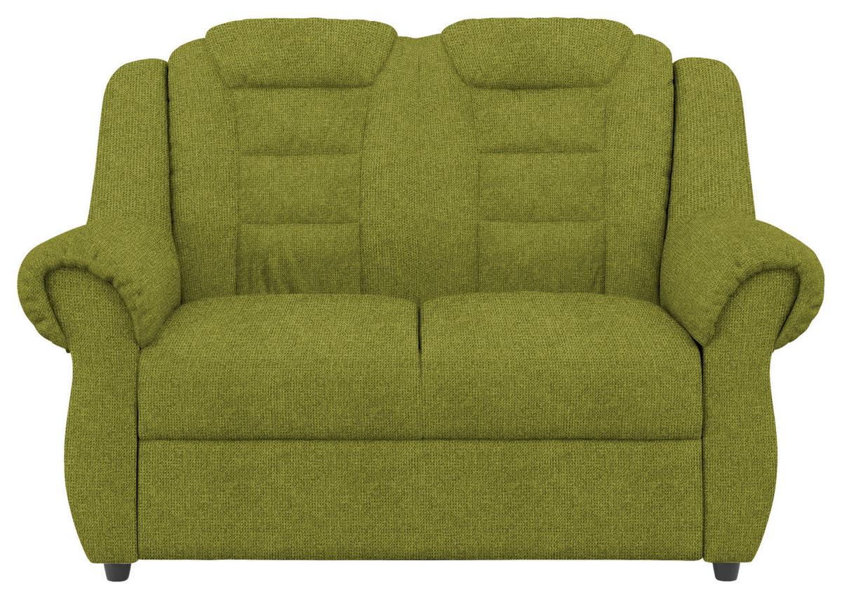 2-Sitzer-Sofa Boston Grün Chenille - Schwarz/Grün, KONVENTIONELL, Textil (145/102/101cm) - Livetastic