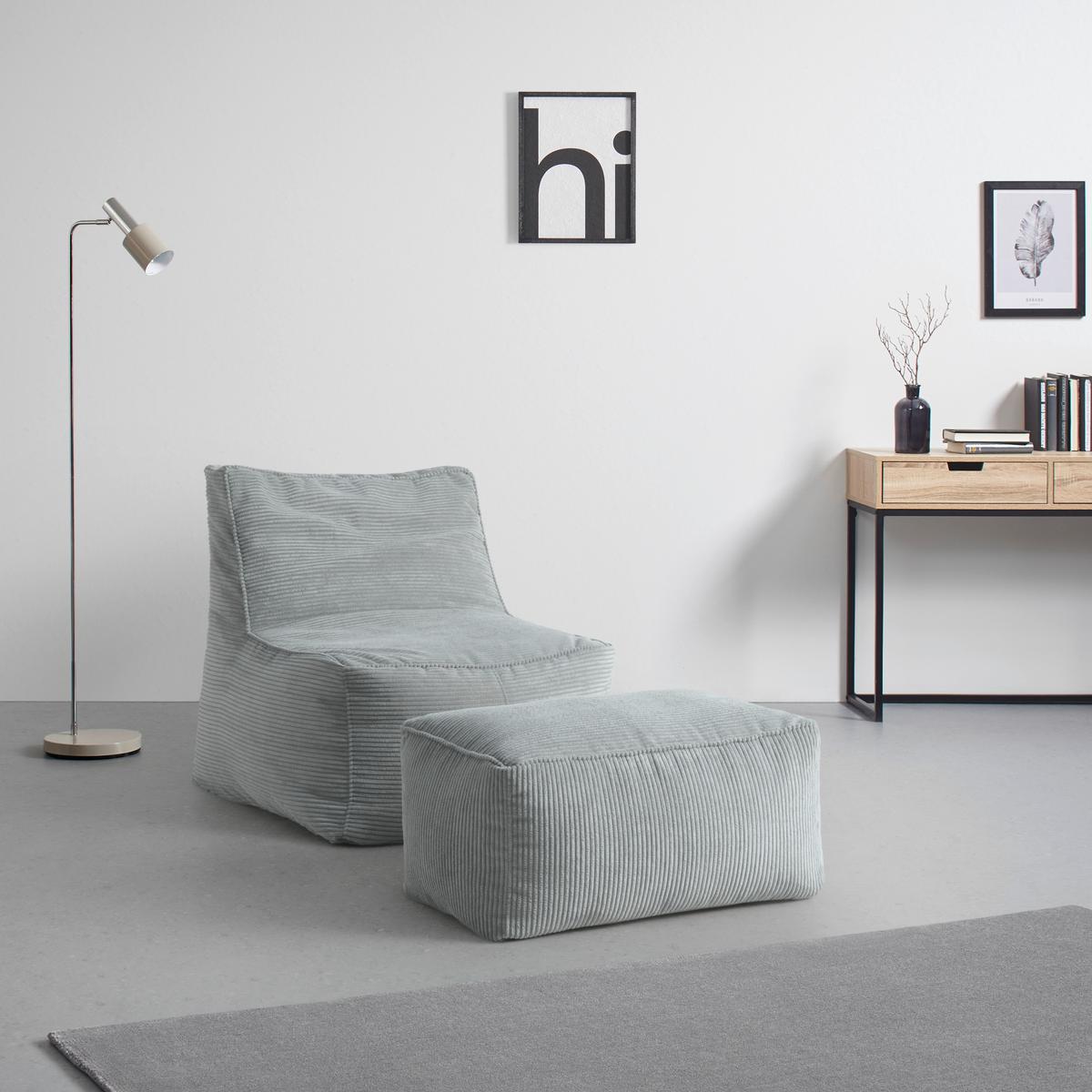 Sedací vak CAROLINE, šedý manšestr, max. 90 kg - šedá, Moderní, textil (75/84/88cm) - Mömax