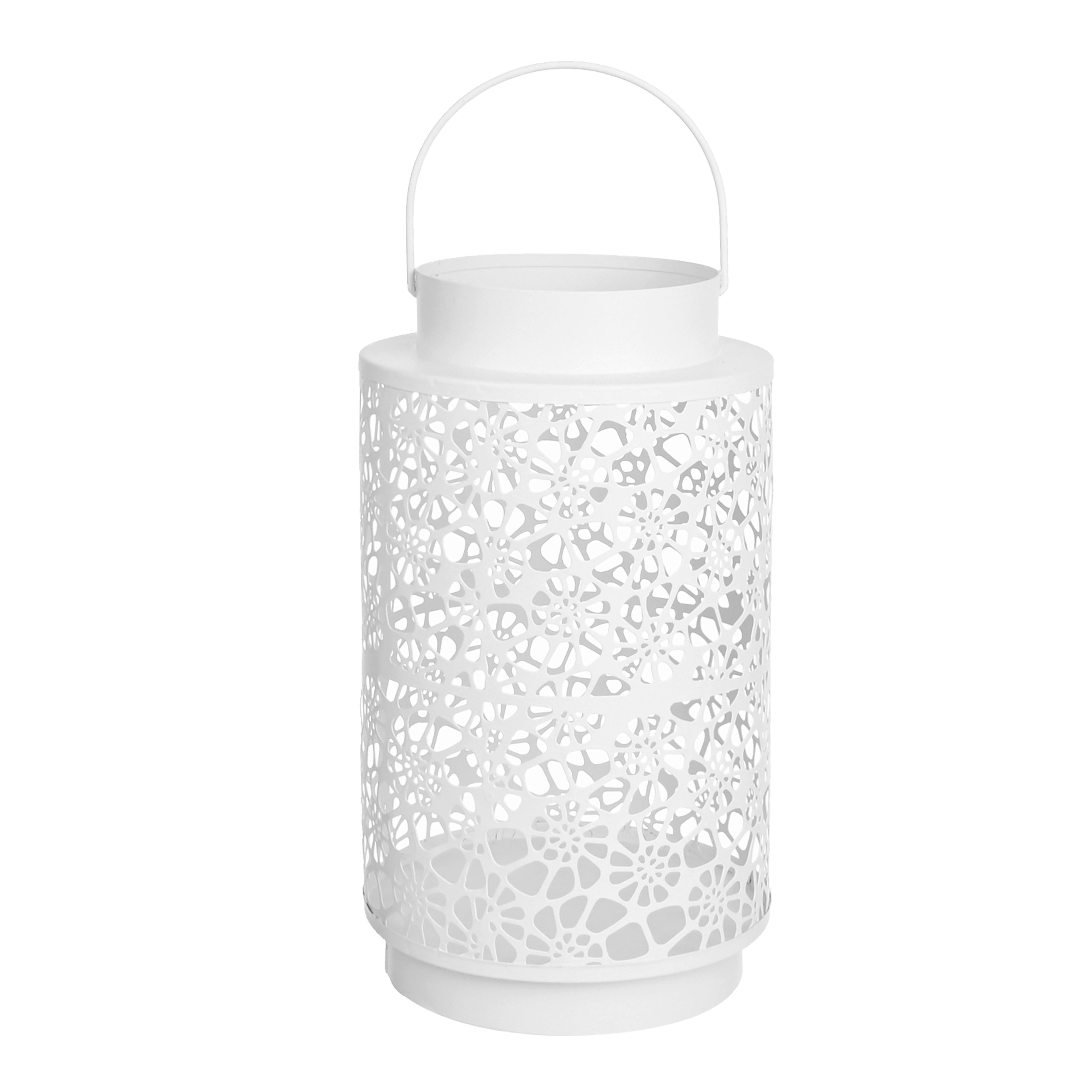 Laterne Lena - Weiß, KONVENTIONELL, Metall (14/23.6cm) - Luca Bessoni