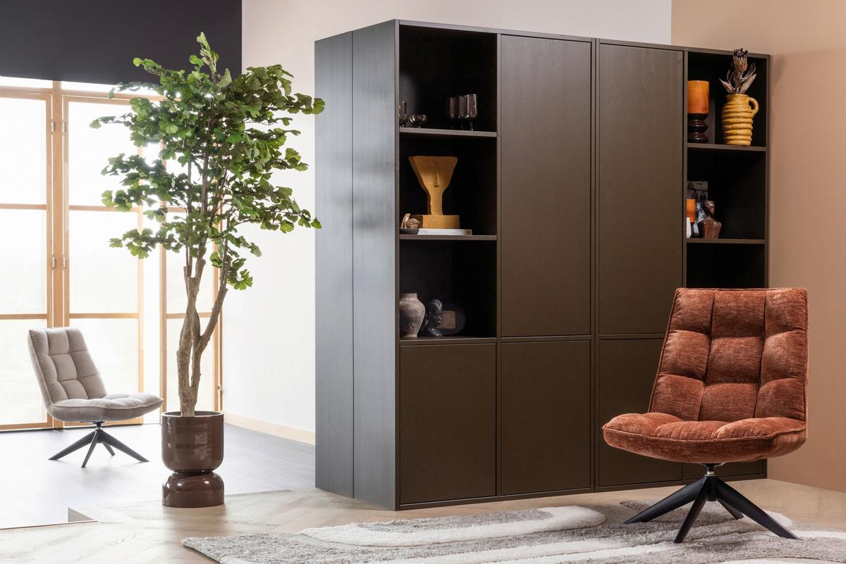 SESSEL Jouke Rostfarben B: 70cm - Rostfarben/Schwarz, MODERN, Textil/Metall (70/97/85cm) - Livetastic