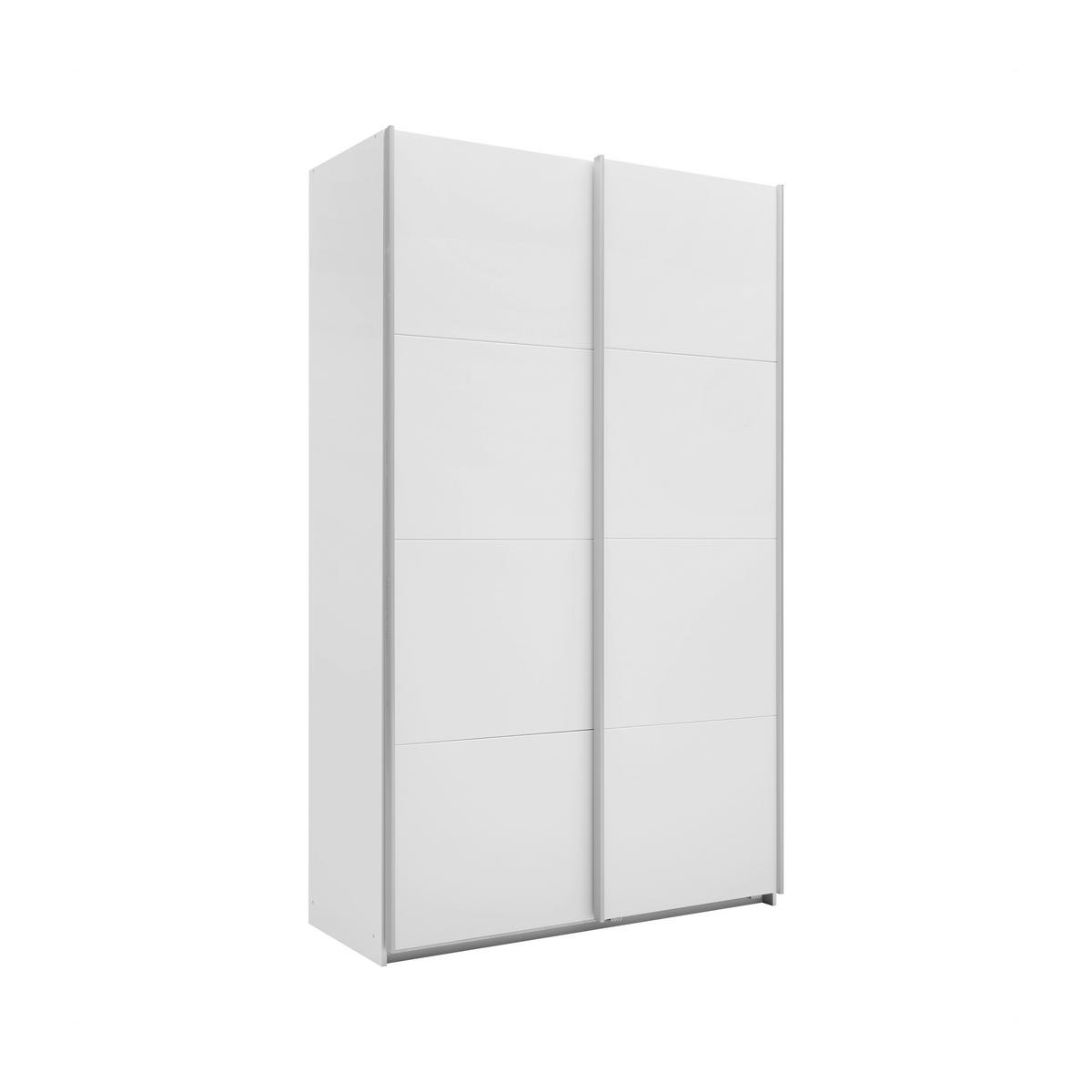 Šatní skříň QUADRA, šírka 136 cm - bílá/barvy hliníku, Konvenční, kov/kompozitní dřevo (136/229/57cm) - Mömax