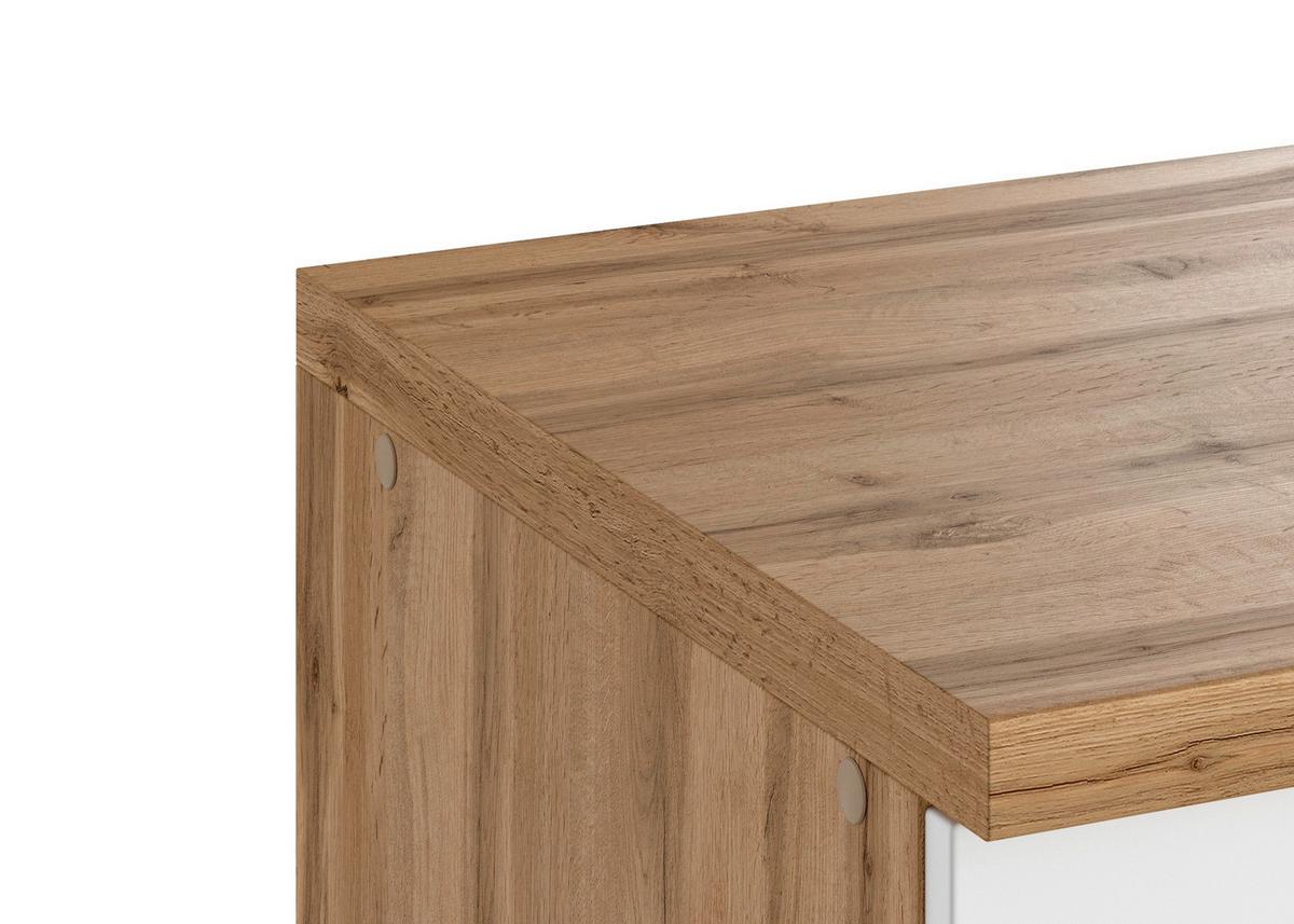 Spülenunterschrank Meran B: 120 cm Weiß/Eiche Dekor - Eiche Wotan/Weiß, LIFESTYLE, Holzwerkstoff (120/86/60cm) - Held