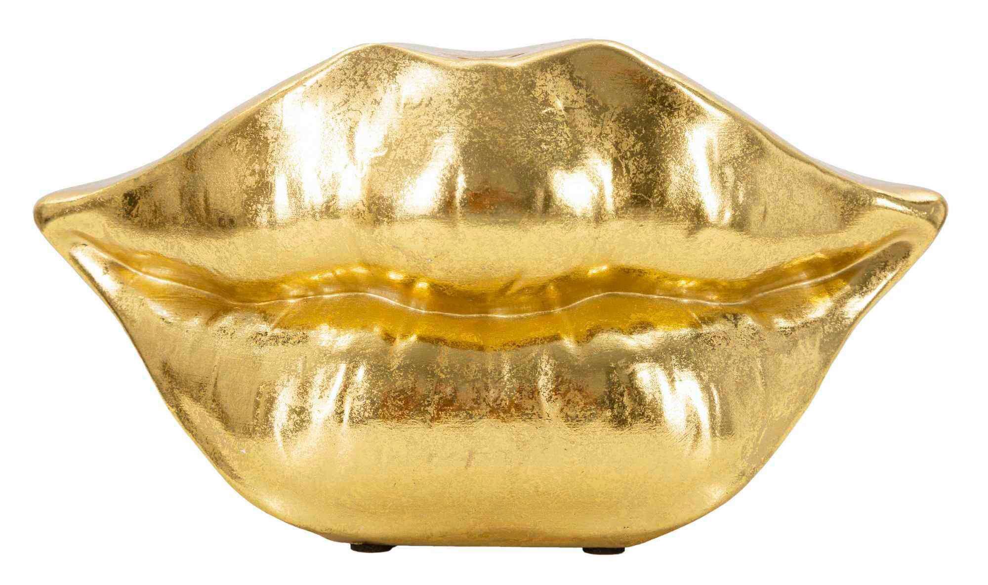 Vase Mouth Lip Goldfarben B: 23 cm - Goldfarben, Basics, Kunststoff (23/12/8cm)