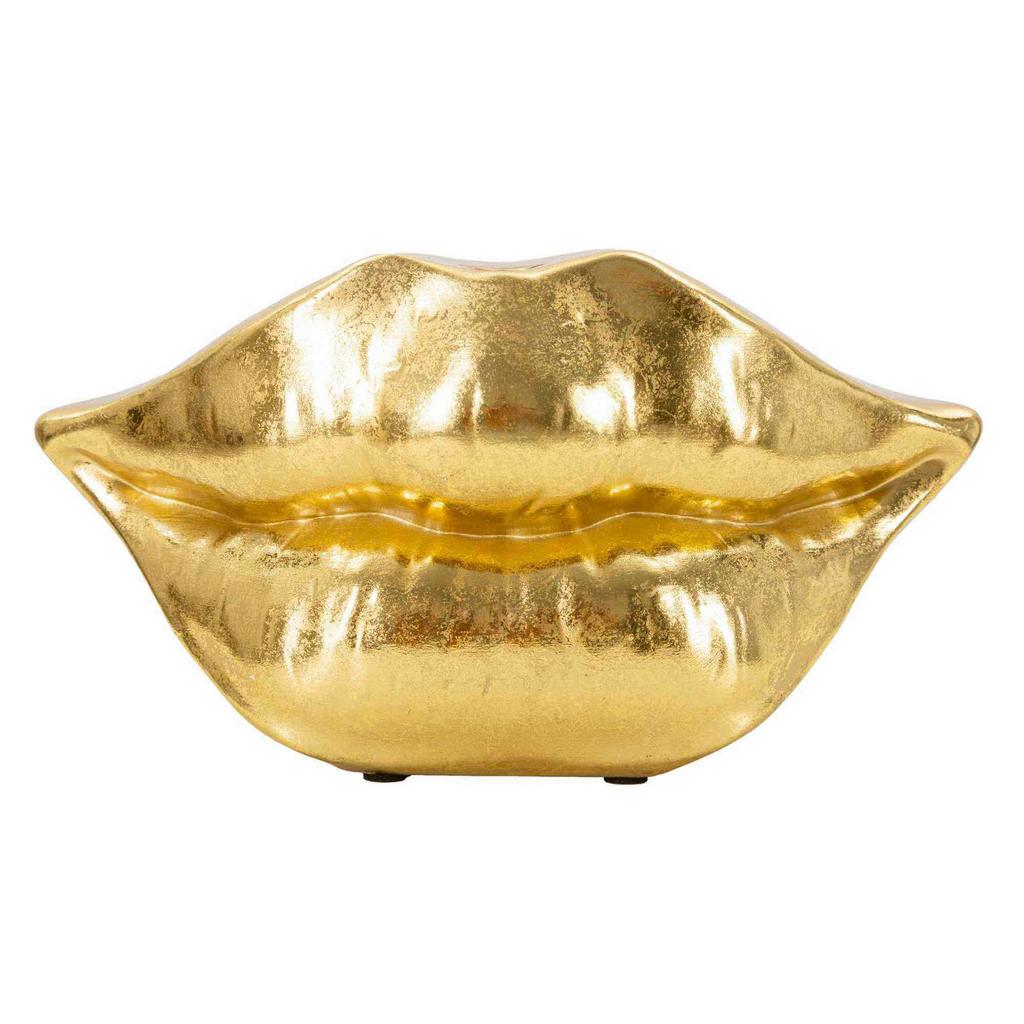 Vase Mouth Lip Goldfarben B: 23 cm