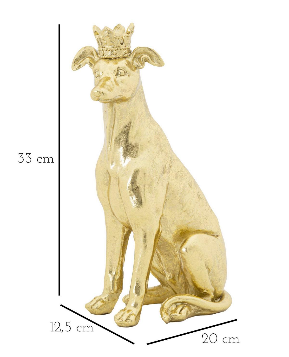 Skulptur Dog Gold Goldfarben, B: 20 cm - Goldfarben, Basics, Kunststoff (20/33/12.5cm)