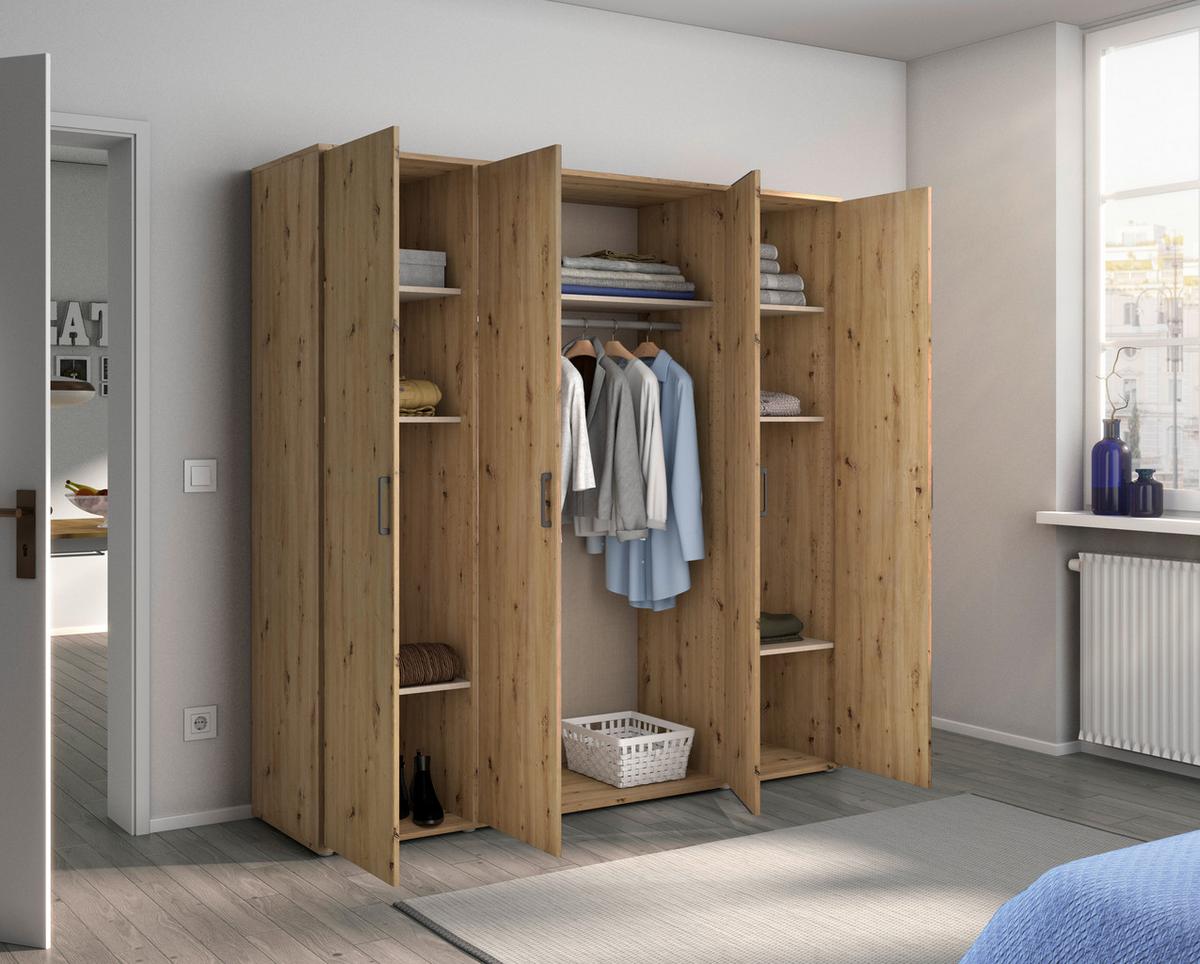 Drehtürenschrank Voyager Eiche Artisan B: 187 cm - Eiche Artisan, MODERN, Holzwerkstoff (187/194/53cm) - Rauch Möbel