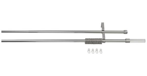 Rundstangengarnitur 2-lfg Anja Silber/metall  L: 240 Cm - Silberfarben, KONVENTIONELL, Metall (240cm) - Ondega