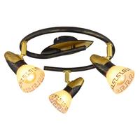 Strahler 5449-3 - Goldfarben/Schwarz, Basics, Glas/Metall (30/17cm) - Globo