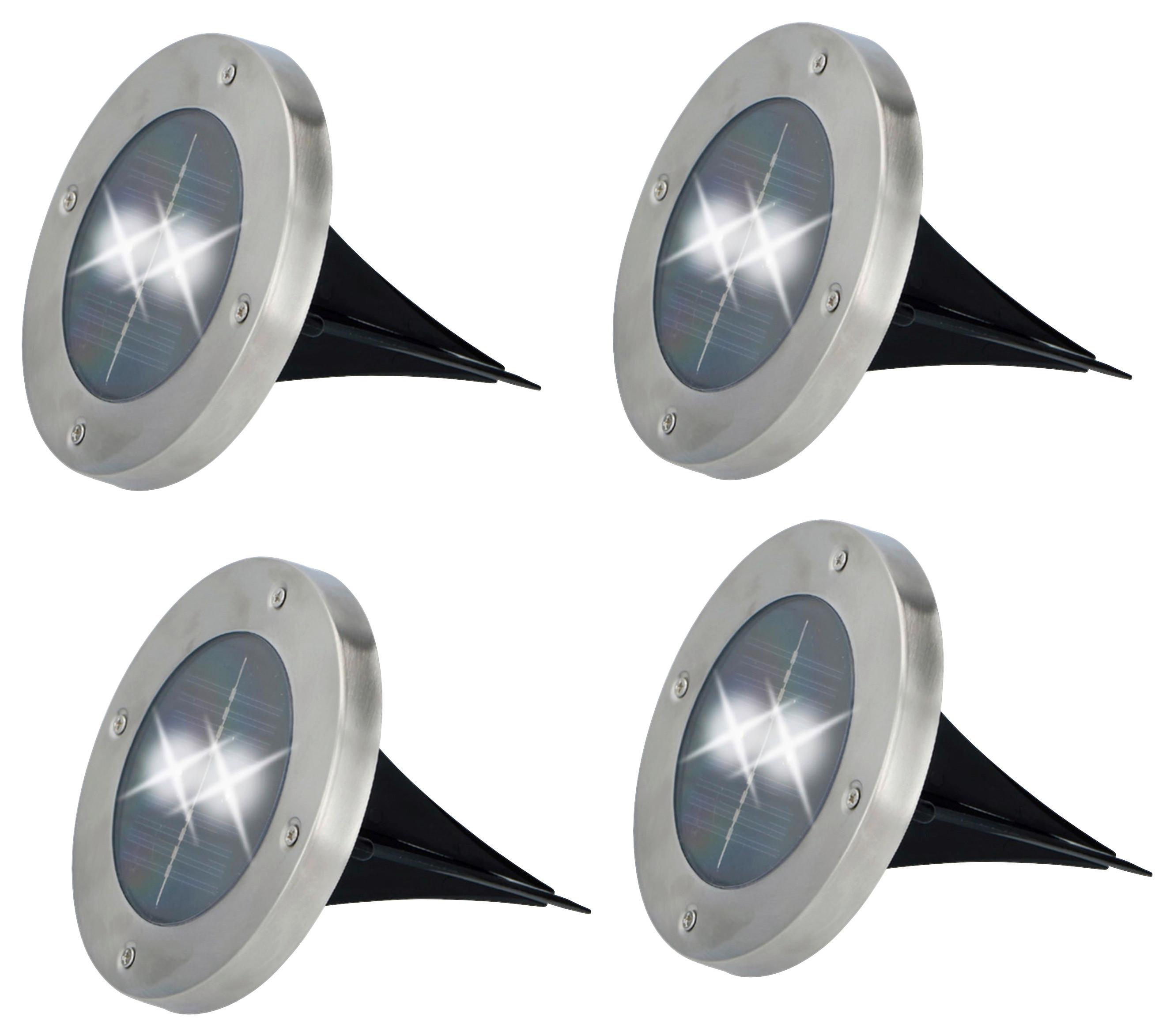 Solární Svítidlo Erdi 2 Led, 4 Ks/bal., 12/13cm - barvy nerez oceli, kov (12/13cm) - Modern Living