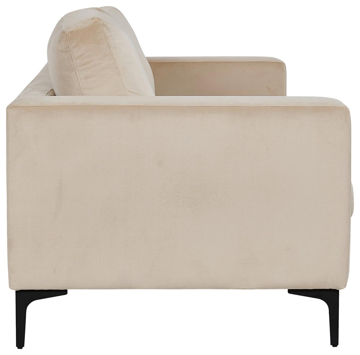 2-sitzer-sofa Bolero - Beige/Schwarz, Design, Kunststoff/Textil (215/84/88cm) - Livetastic