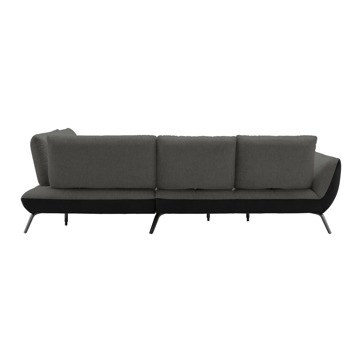 Rohová sedačka TRENDY, pravá, černá / antracitová - černá/antracitová, Moderní, kov/kompozitní dřevo (310/93/250cm) - Premium Living