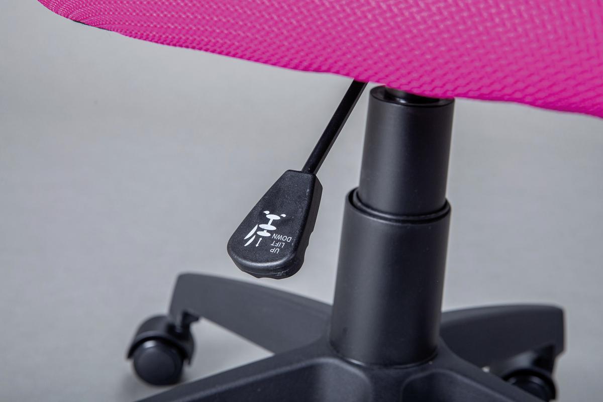 Jugenddrehstuhl Jessi mit Rollen Weiß/Pink - Pink/Schwarz, Basics, Kunststoff/Textil (52/94(103)/56cm) - MID.YOU