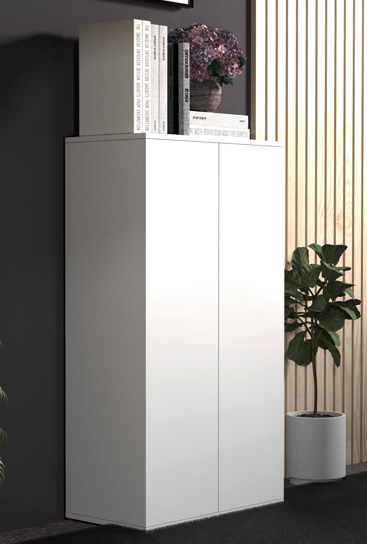 Kommode Dalrosa Weiß - Anthrazit/Weiß, MODERN, Holzwerkstoff (60/108/32cm) - MID.YOU