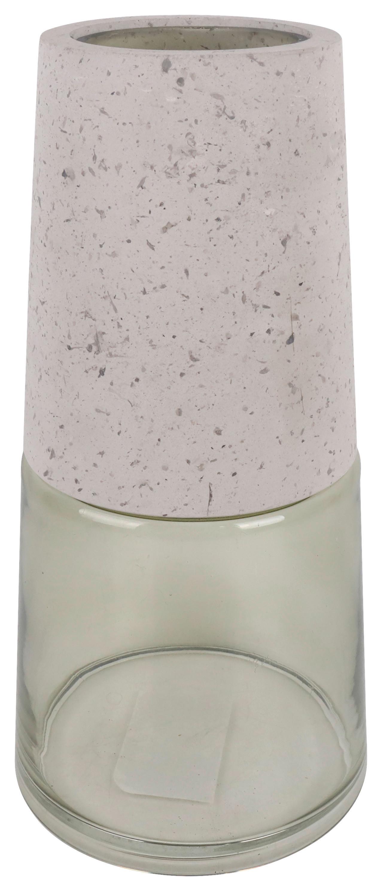 Váza Eda -Paz- - svetlosivá/číre, Moderný, kameň/sklo (13,8/27,4cm) - Modern Living
