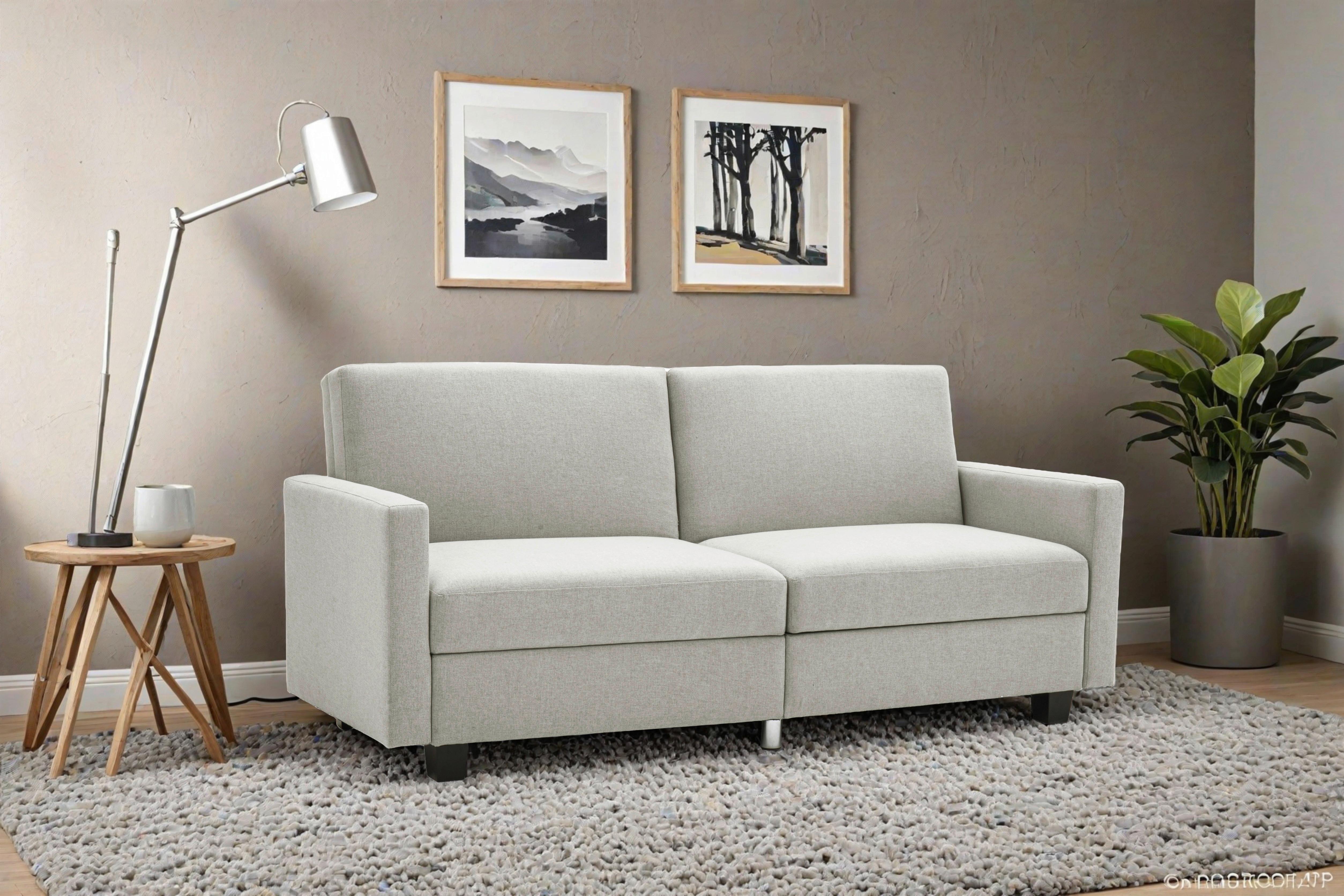 Schlafsofa Kipu Weiß B: 192 cm - Creme/Schwarz, Basics, Textil (192/76/85cm) - P & B