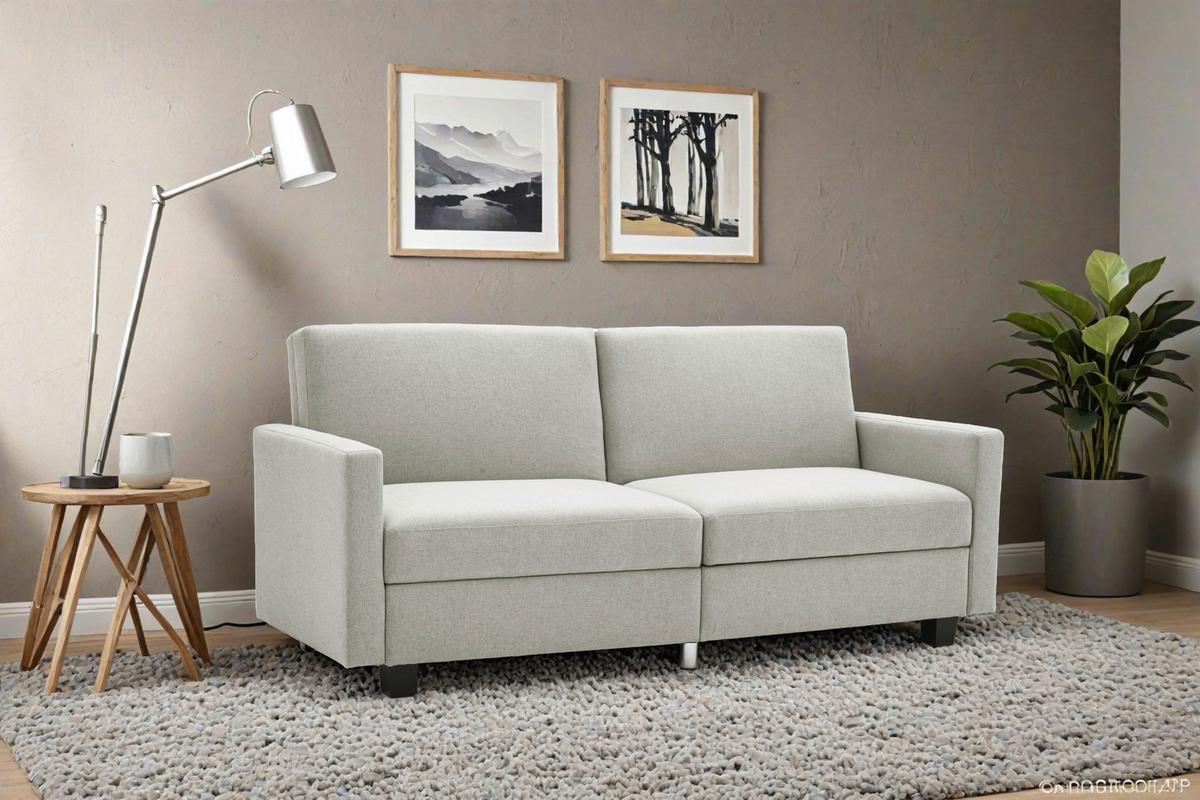 Schlafsofa Kipu Weiß B: 192 cm - Creme/Schwarz, Basics, Textil (192/76/85cm) - P & B