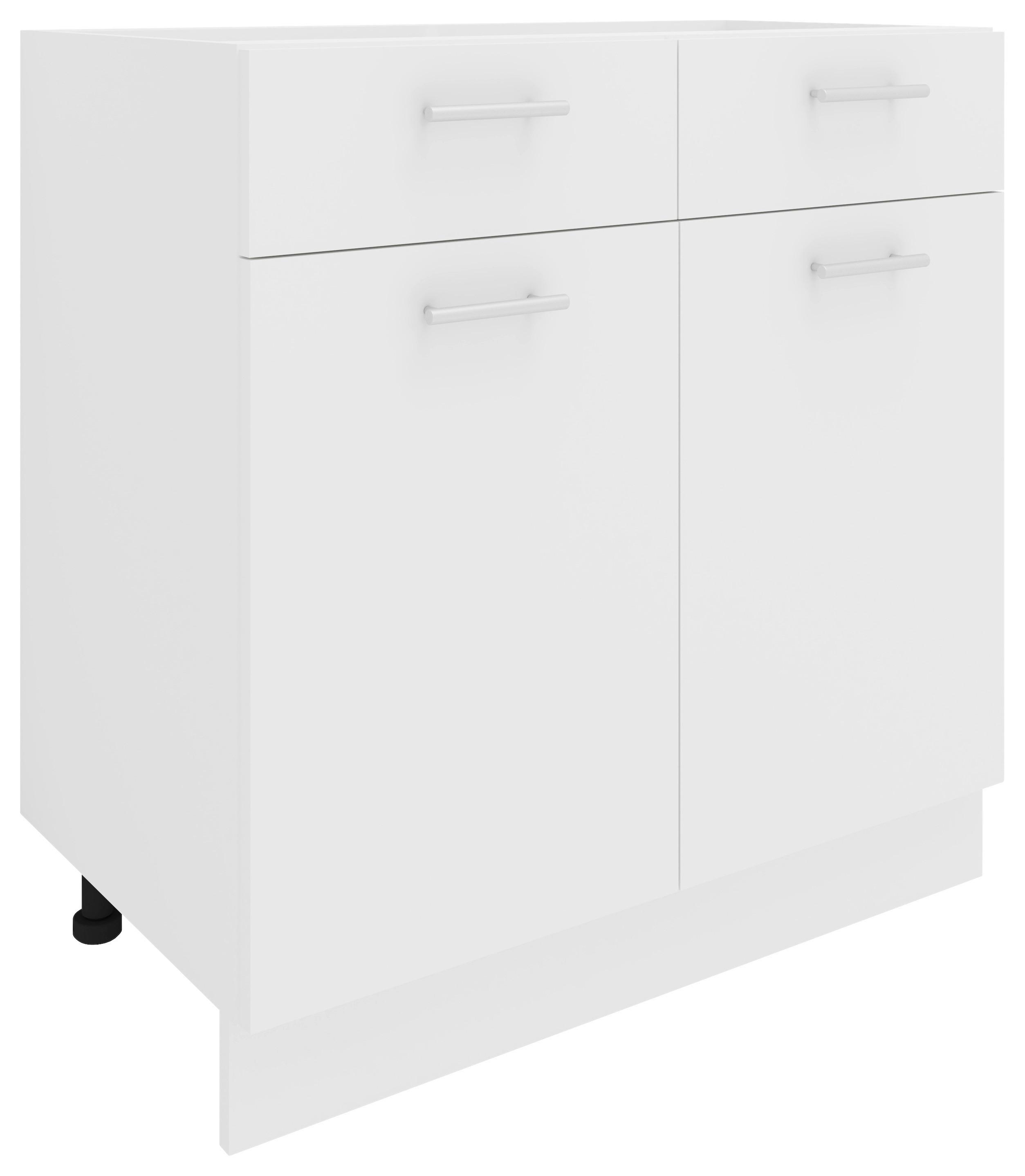 Küchenunterschrank Esilo 80 cm Weiß - Weiß, KONVENTIONELL, Holzwerkstoff (80/82/46cm) - MID.YOU