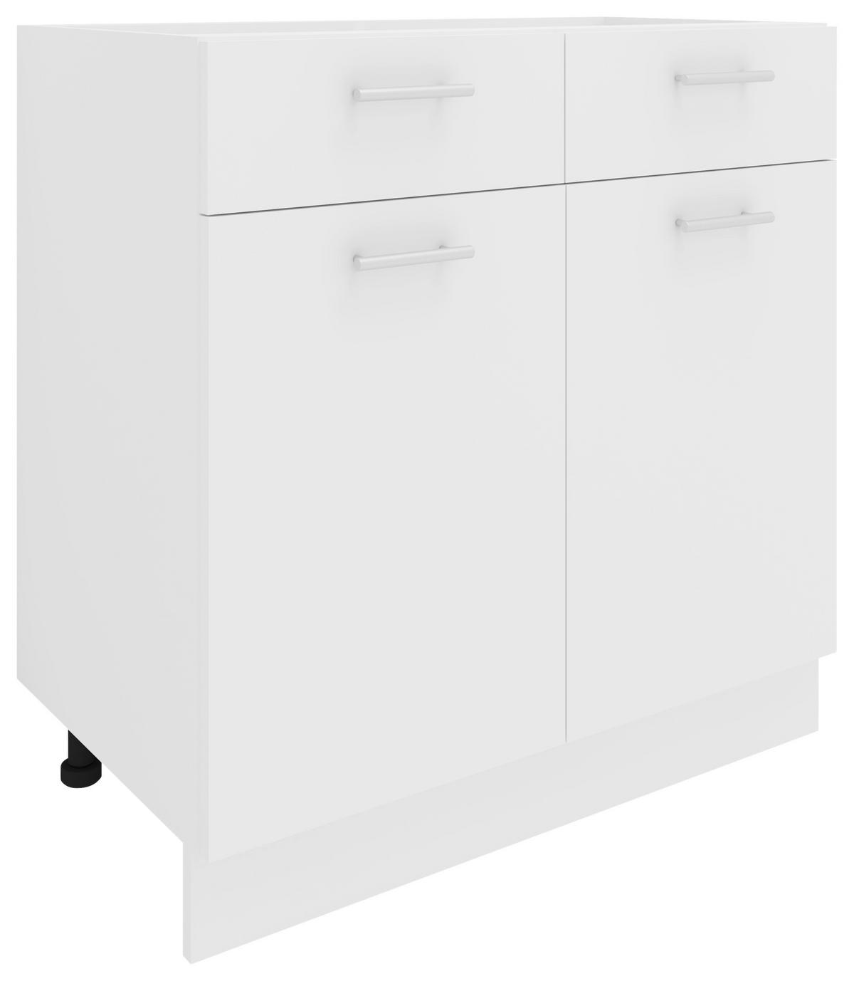 Küchenunterschrank Esilo 80 Cm Weiß - Weiß, KONVENTIONELL, Holzwerkstoff (80/82/46cm) - MID.YOU