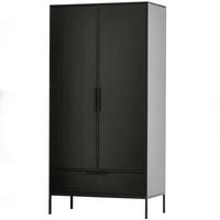 DREHTÜRENSCHRANK Adam Schwarz B: 100cm - Schwarz, Basics, Holz (100/200/53cm) - MID.YOU