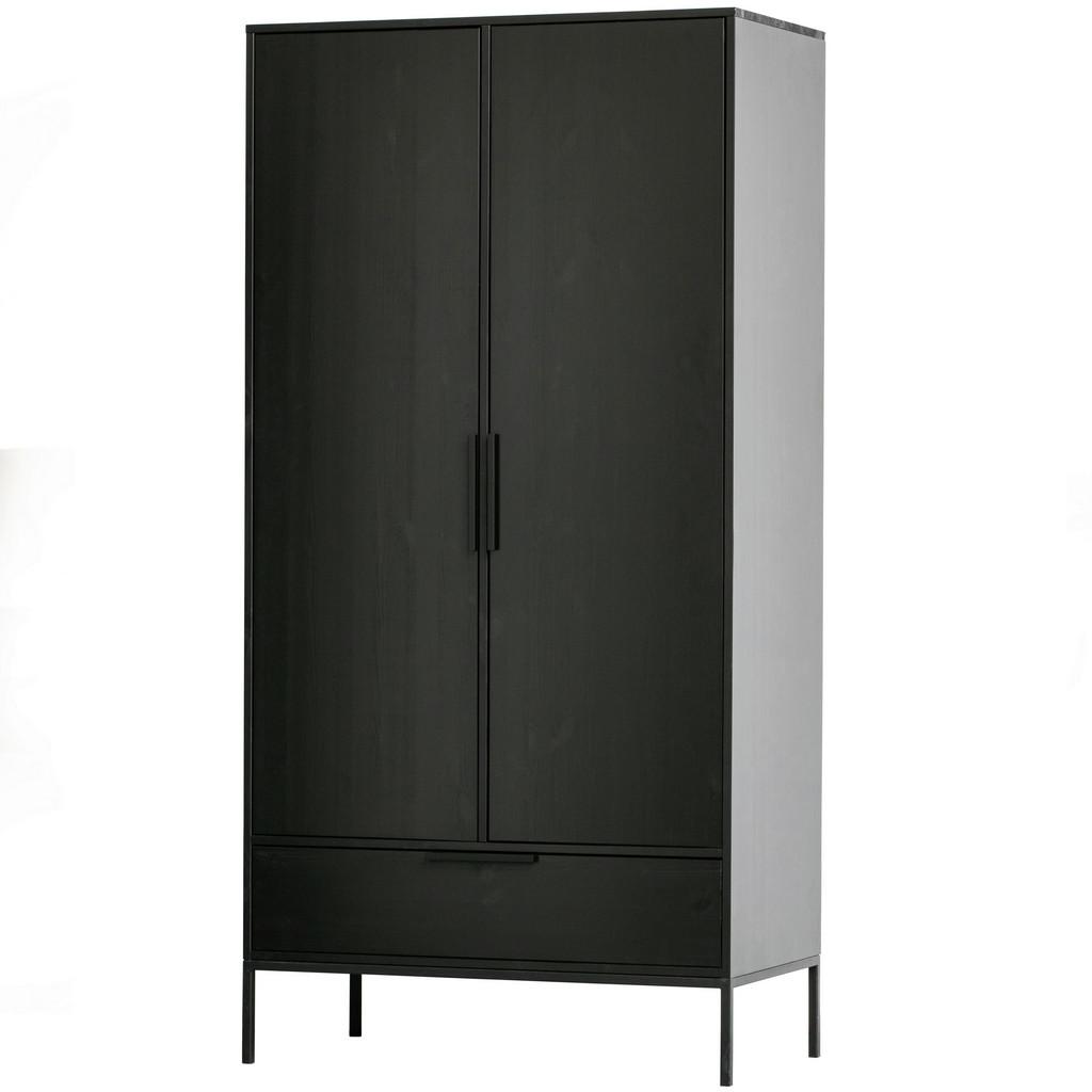 DREHTÜRENSCHRANK Adam Schwarz B: 100cm