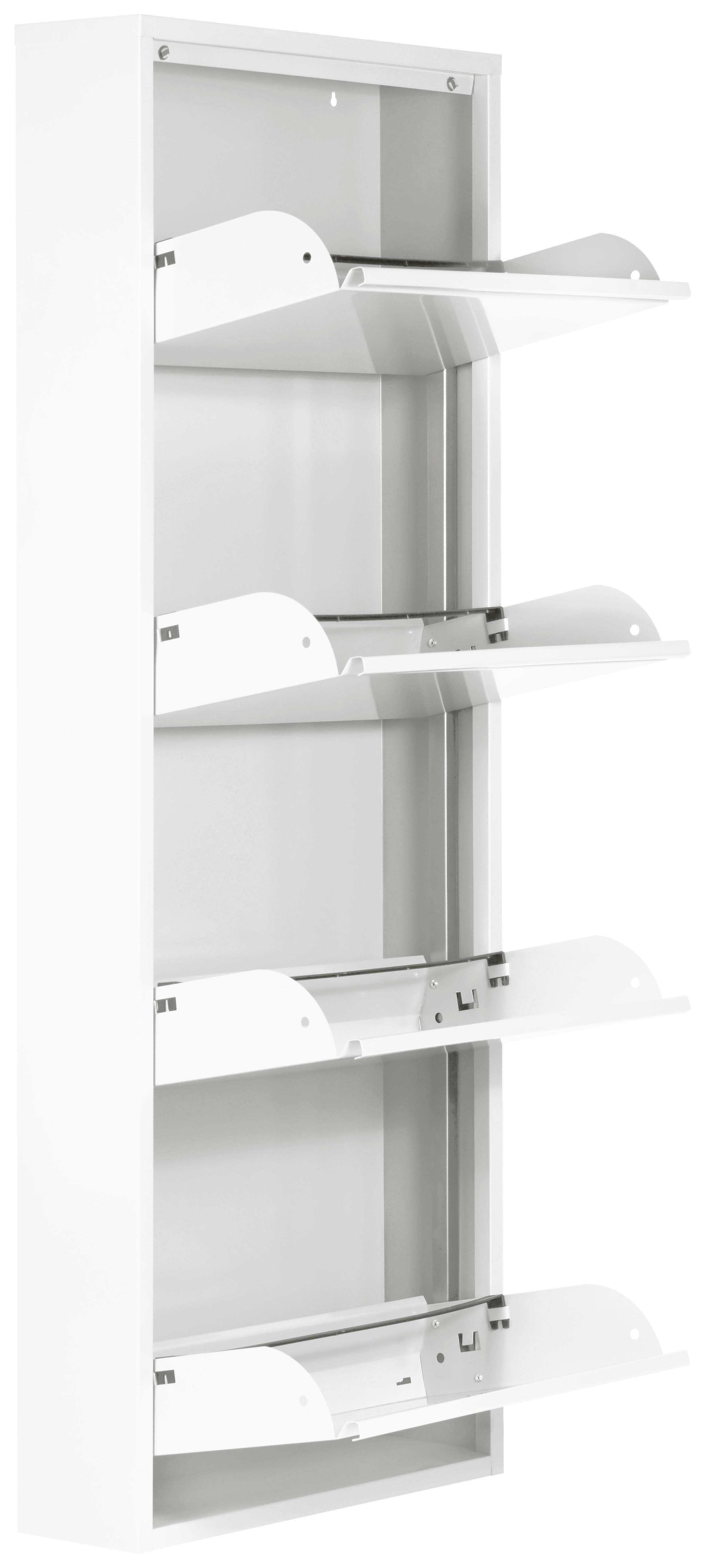 Metall • Weiß • 4 Klappen • B/H/T: ca. 50/136/13 cm