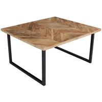 Couchtisch Holz massiv Industrial, Mangoholz - Schwarz/Braun, MODERN, Holz/Metall (70/35/56cm)