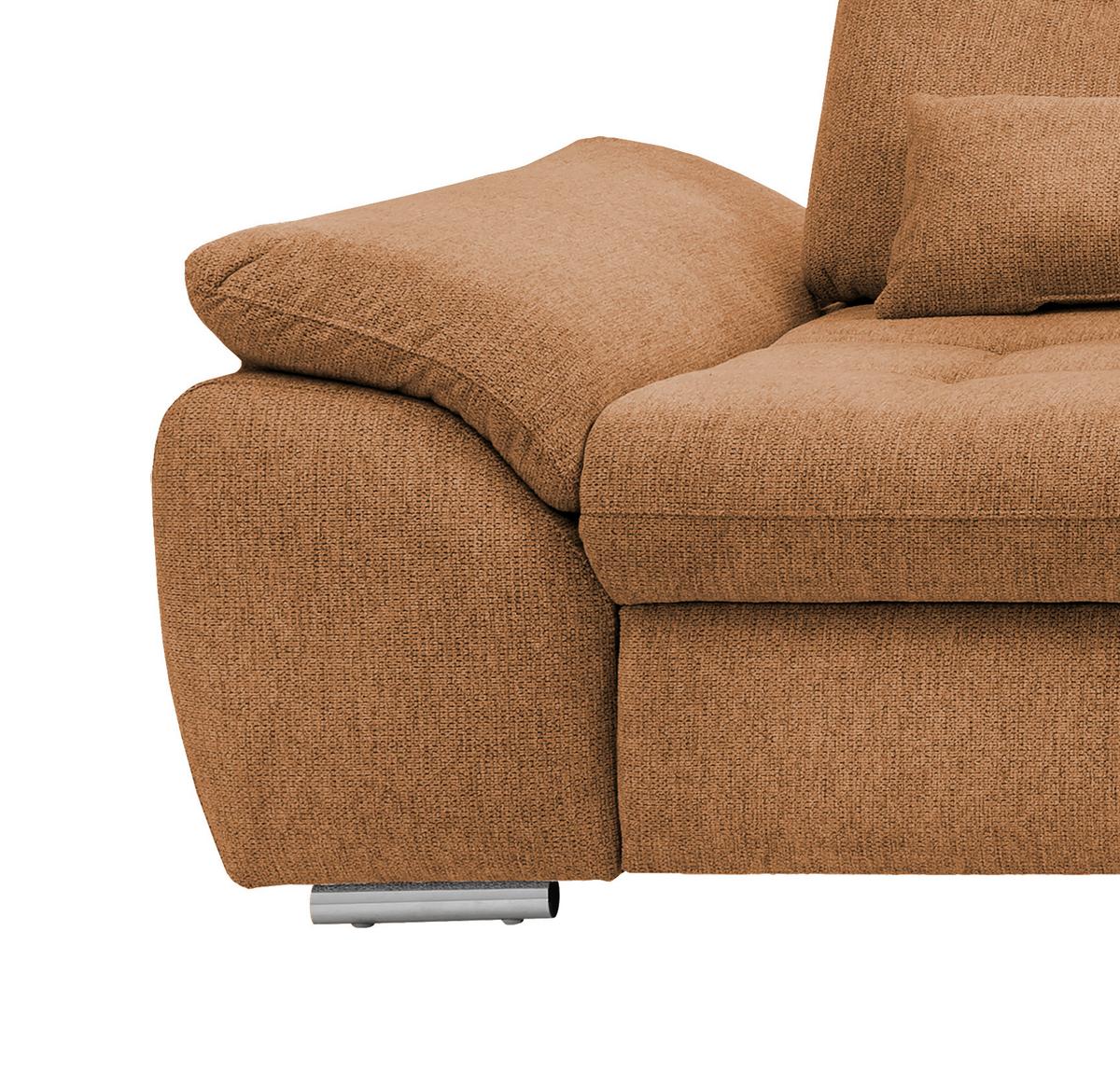 Ecksofa mit Bettkasten Rigatti Currygelb S: 314x184cm - Chromfarben/Currygelb, MODERN, Textil (314/184cm) - Livetastic