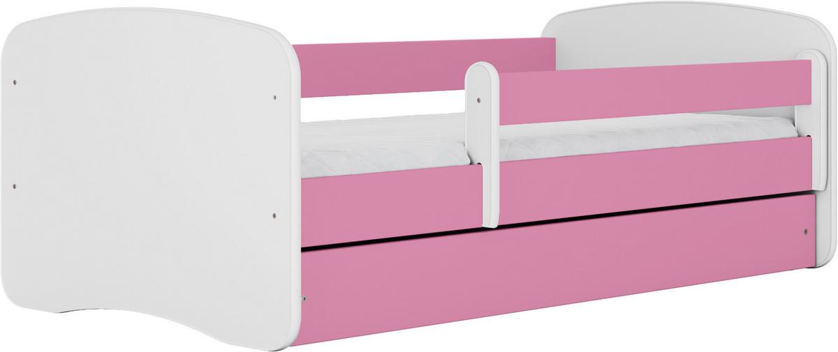 Kinder-/Juniorbett Babydreams Inkl. Matratze 80x160 - Pink/Birkefarben, MODERN, Holz/Holzwerkstoff (80/160cm) - MID.YOU